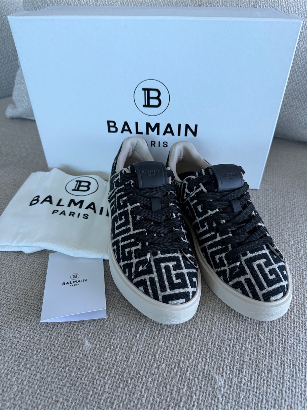 BNNW Balmain Monogram Jacquard B- Court Sneakers